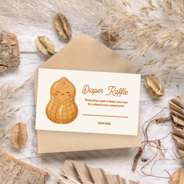 Tarjeta De Recepción Little Peanut Baby Shower Diaper Raffle Tickets (Subido por el creador)