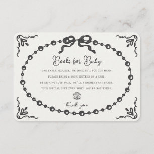 Tarjeta De Recepción Little Pearl Coquette Bow Books for Baby Insert