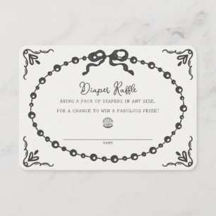 Tarjeta De Recepción Little Pearl Coquette Bow Diaper Raffle Insert