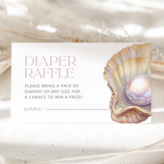Tarjeta De Recepción Little Pearl Ocean Beach Oyster Diaper Raffle (Little Pearl Ocean Beach Oyster Diaper Raffle Enclosure Card)