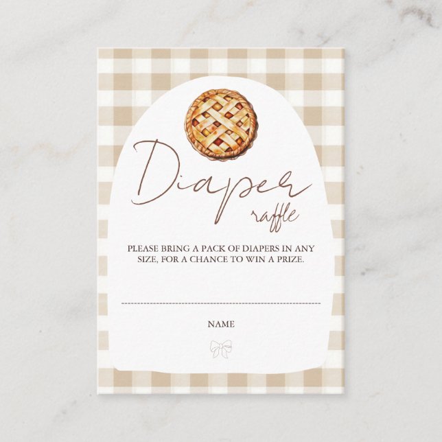 Tarjeta De Recepción Little Pie Baby Shower Diaper Raffle (Anverso)
