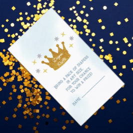 Tarjeta De Recepción Little Prince Boy Baby Shower Diaper Raffle