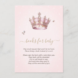 Tarjeta De Recepción Little Princess Crown Pearls Dots Baby Shower