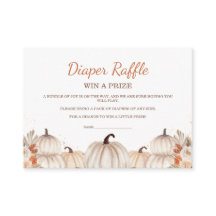 Little Pumpkin Baby Shower Diaper Raffle Ticket