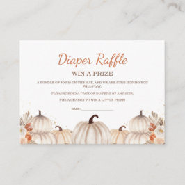 Tarjeta De Recepción Little Pumpkin Baby Shower Diaper Raffle Ticket