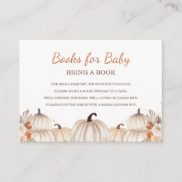 Tarjeta De Recepción Little Pumpkin Books for Baby, Baby Shower 