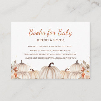Tarjeta De Recepción Little Pumpkin Books for Baby, Baby Shower