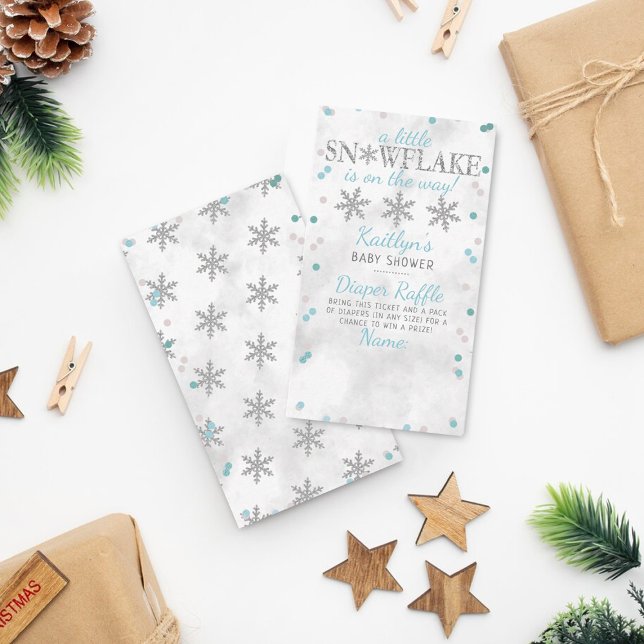 Tarjeta De Recepción Little Snowflake Boys Winter Baby Shower Diaper (Subido por el creador)