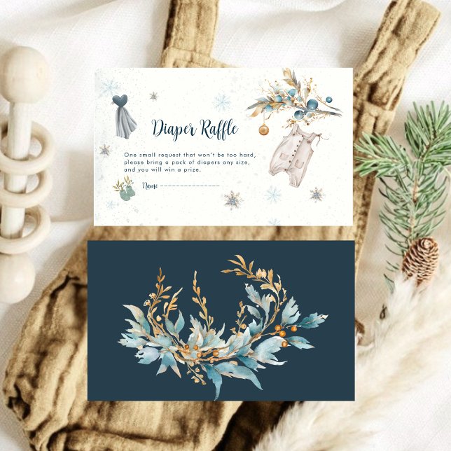 Tarjeta De Recepción Little Snowflake Clothesline Diaper Raffle Insert  (Subido por el creador)