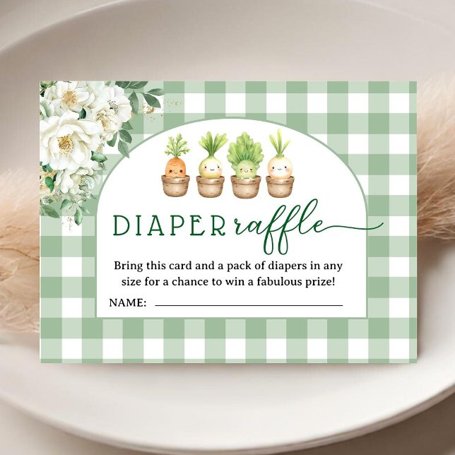 Tarjeta De Recepción Little Sprout Baby Shower Diaper Raffle (Subido por el creador)