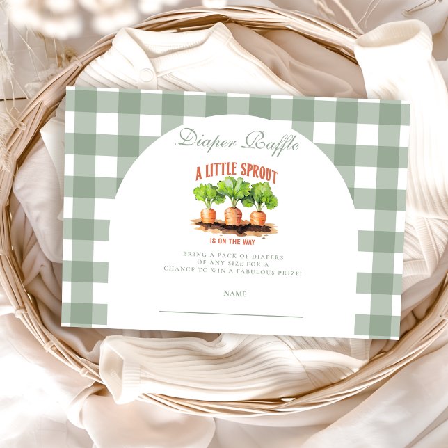 Tarjeta De Recepción Little Sprout Baby Shower Diapper Raffle (Subido por el creador)