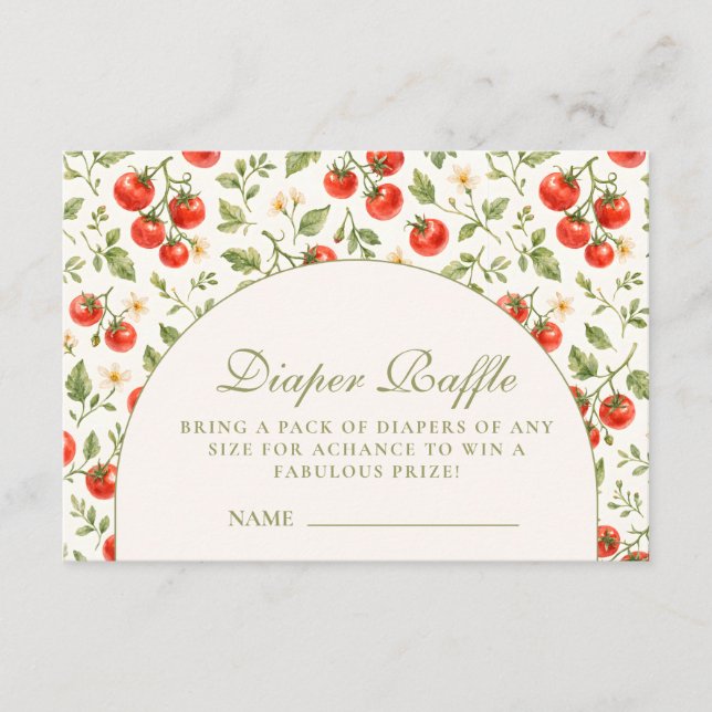Tarjeta De Recepción Little Sprout Botanical Diapper Raffle (Anverso)