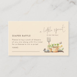 Tarjeta De Recepción Little Sprout Diaper Raffle Baby Shower Enclo