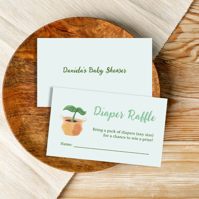 Tarjeta De Recepción Little Sprout Diaper Raffle Garden Baby Shower (Little Sprout Diaper Raffle Garden Baby Shower Enclosure Card)