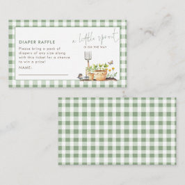 Tarjeta De Recepción Little Sprout Diaper Raffle Gingham Baby Shower