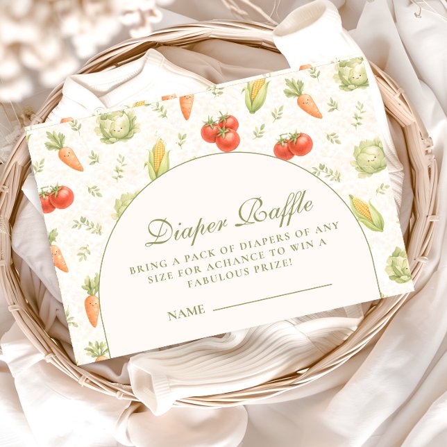 Tarjeta De Recepción Little Sprout Whimsical Garden Diapper Raffle (Subido por el creador)