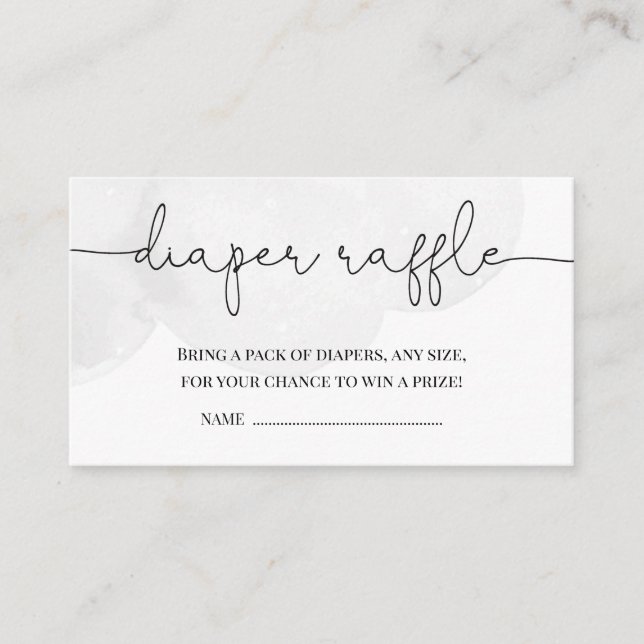 Tarjeta De Recepción Little Star Gray Baby Shower Diaper Raffle (Anverso)