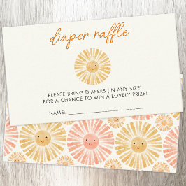 Tarjeta De Recepción Little Sunshine Baby Shower Diaper Raffle