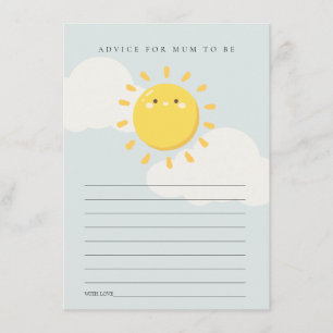 Tarjeta De Recepción Little Sunshine Blue Advance para Baby Shower Mamá