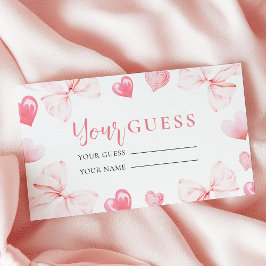 Tarjeta De Recepción Little Sweetheart Answer Card Pink Bow Baby Shower