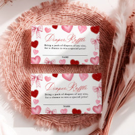 Tarjeta De Recepción Little Sweetheart Baby Shower, Diaper Raffle Card