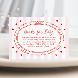 Tarjeta De Recepción Little Sweetheart Bow Baby Shower Books for Baby