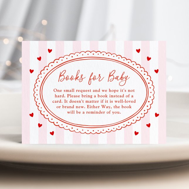 Tarjeta De Recepción Little Sweetheart Bow Baby Shower Books for Baby (Subido por el creador)