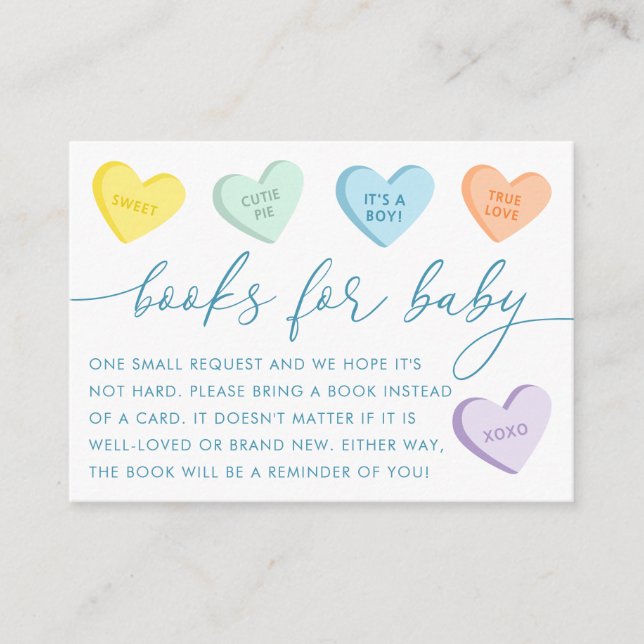Tarjeta De Recepción Little Sweetheart Candy Hearts Books for Baby (Anverso)