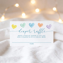 Tarjeta De Recepción Little Sweetheart Candy Hearts Diaper Raffle