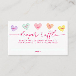Tarjeta De Recepción Little Sweetheart Candy Hearts Diaper Raffle