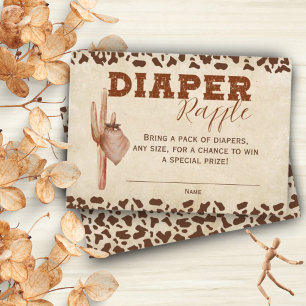 Tarjeta De Recepción Little Western Cowboy Diaper Raffle Baby Shower