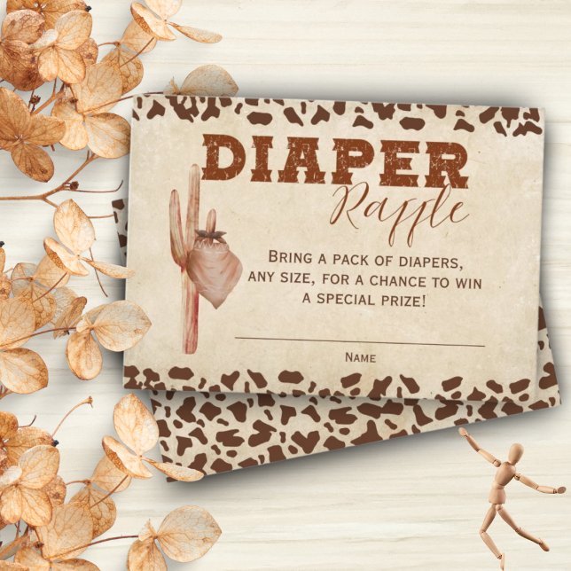 Tarjeta De Recepción Little Western Cowboy Diaper Raffle Baby Shower (Subido por el creador)
