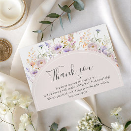 Tarjeta De Recepción Little Wildflower Baby Shower Thank You Card