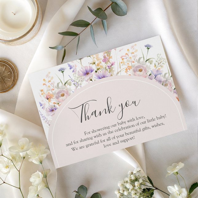 Tarjeta De Recepción Little Wildflower Baby Shower Thank You Card (Subido por el creador)