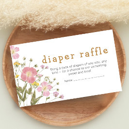 Tarjeta De Recepción Little Wildflower Boho Baby Shower Diaper Raffle