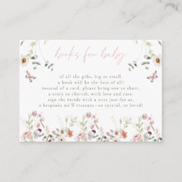 Tarjeta De Recepción Little Wildflower Butterfly Girl Baby Shower