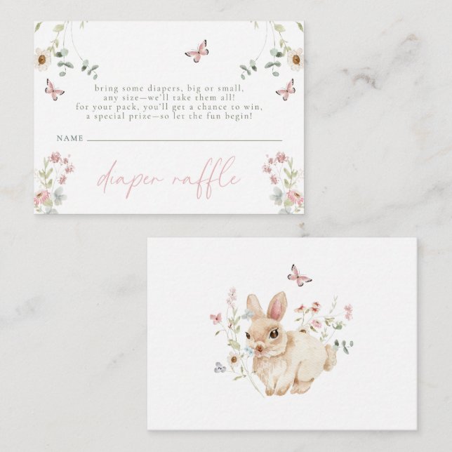 Tarjeta De Recepción Little Wildflower Butterfly Girl Baby Shower (Anverso / Reverso)