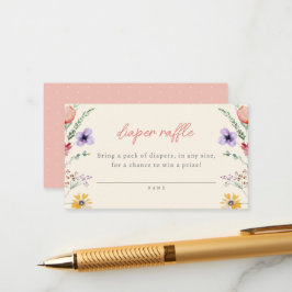 Tarjeta De Recepción Little Wildflower Floral Baby Shower Diaper Raffle