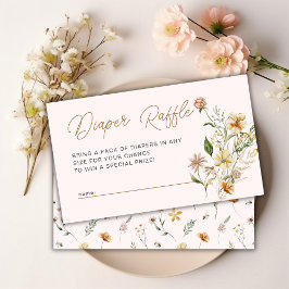 Tarjeta De Recepción Little Wildflower Floral Baby Shower Diaper Raffle
