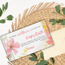 Tarjeta De Recepción Little Wildflower Peach Floral Baby Shower Diaper