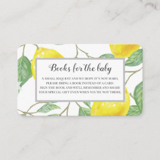 Tarjeta De Recepción Lively Lemons Baby Shower Book Request