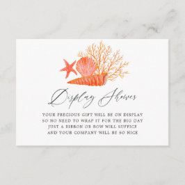 Tarjeta De Recepción Living Coral Beach Bridal Shower Display
