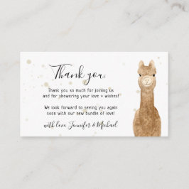 Tarjeta De Recepción Llama Alpaca Mini Gracias Rústico