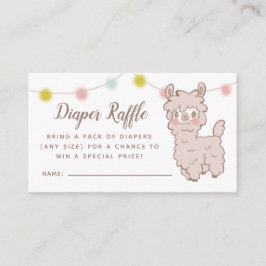 Tarjeta De Recepción Llama Baby Shower Diaper Raffle Ticket