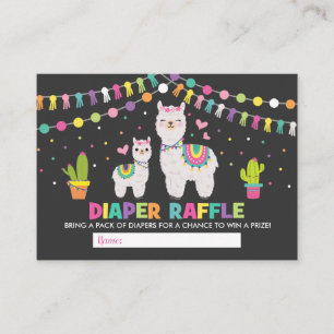 Tarjeta De Recepción Llama colorida Baby Shower Fiesta Diaper Raffle