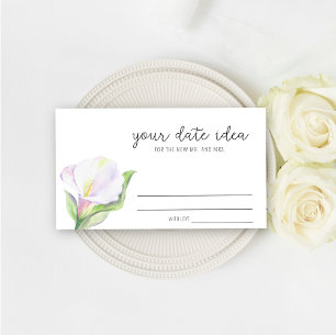 Tarjeta De Recepción Llamada blanca - Ideas para una noche de cita \ Ta