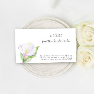 Tarjeta De Recepción Llamada blanca - Receta para la futura novia