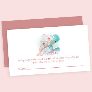 Tarjeta De Recepción Llamadas de ballenas con acuarela floral para baby