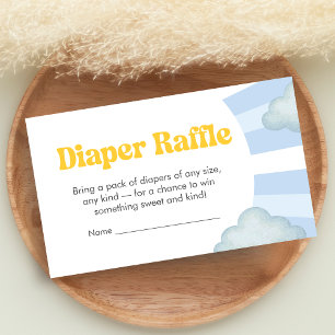 Tarjeta De Recepción Llega el Hijo Ducha de Bebe Rifa de Pañales