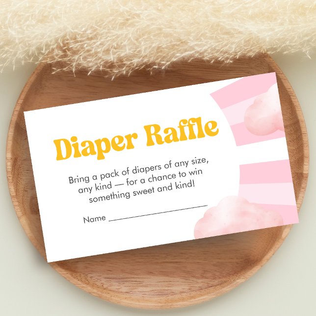 Tarjeta De Recepción Llega el Sol Ducha de Bebe Rifa de Pañales (Sunshine Baby Shower Diaper Raffle)
